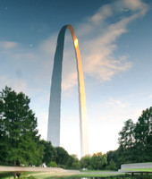 St Louis Arch Reflection in Water